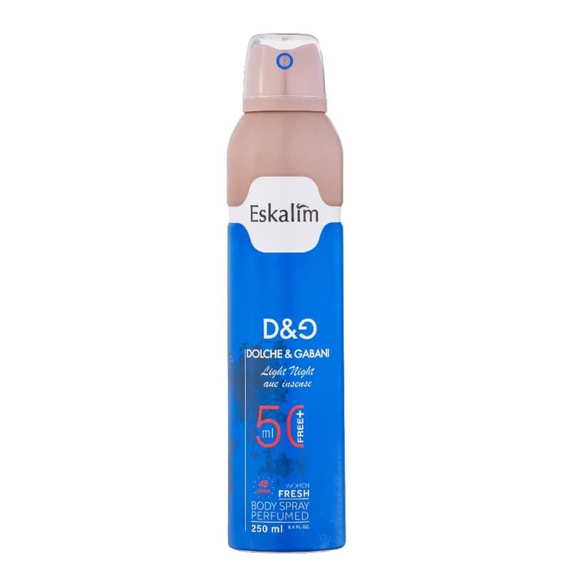 بادی اسپری مردانه اسکالیم دولچه گابانا لایت بلو او اینتنس ESKALIM BODY SPRAY D&G LIGHT BLUE EAU INTENSE 250ML