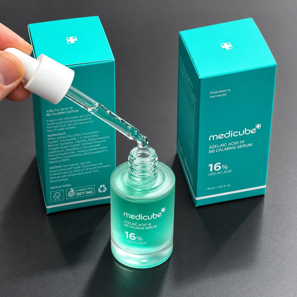 سرم ضد جوش آزالئیک اسید 16% مدی کیوب MEDICUBE حجم 30 میلی لیتر — تصویر ۲