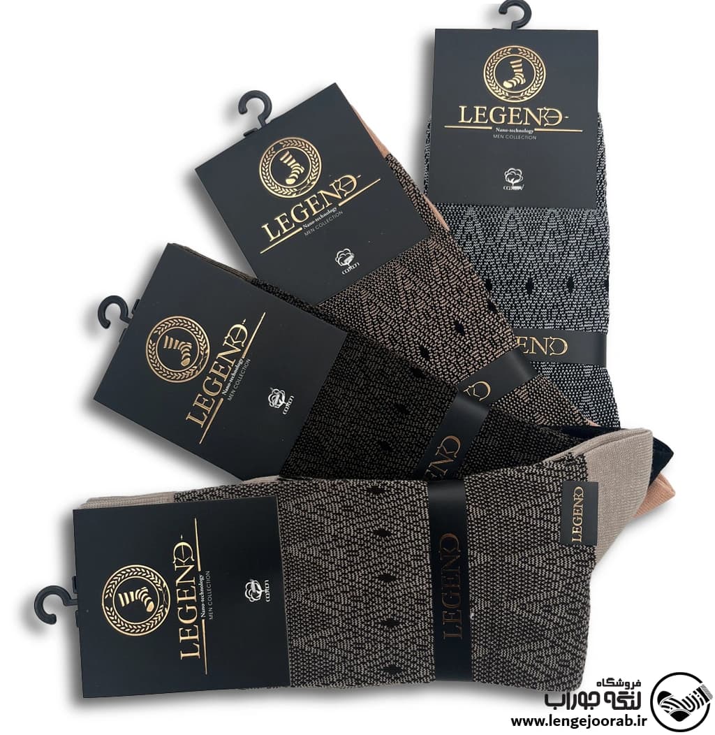 جوراب مردانه دوفس نخ پنبه ای برند لجند کد 3230 پک 12 جفتی