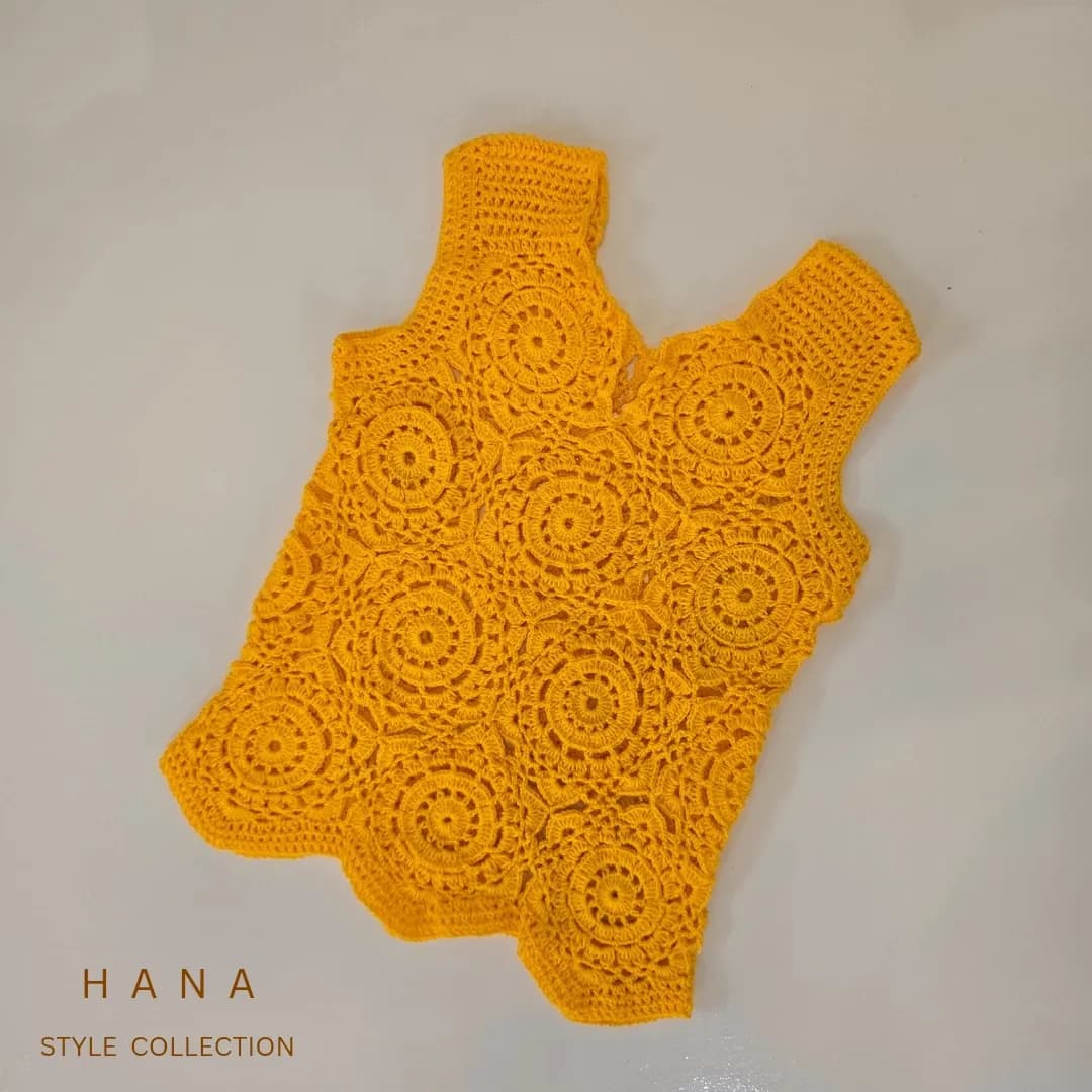 تاپ قلاب بافی زرد