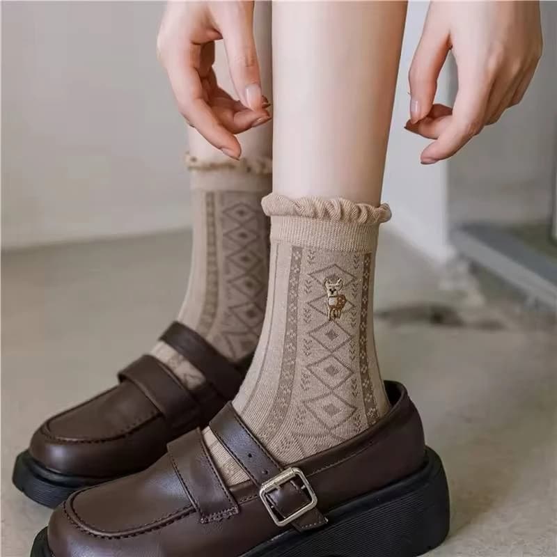 جوراب ساقدار گلدوزی گوزن