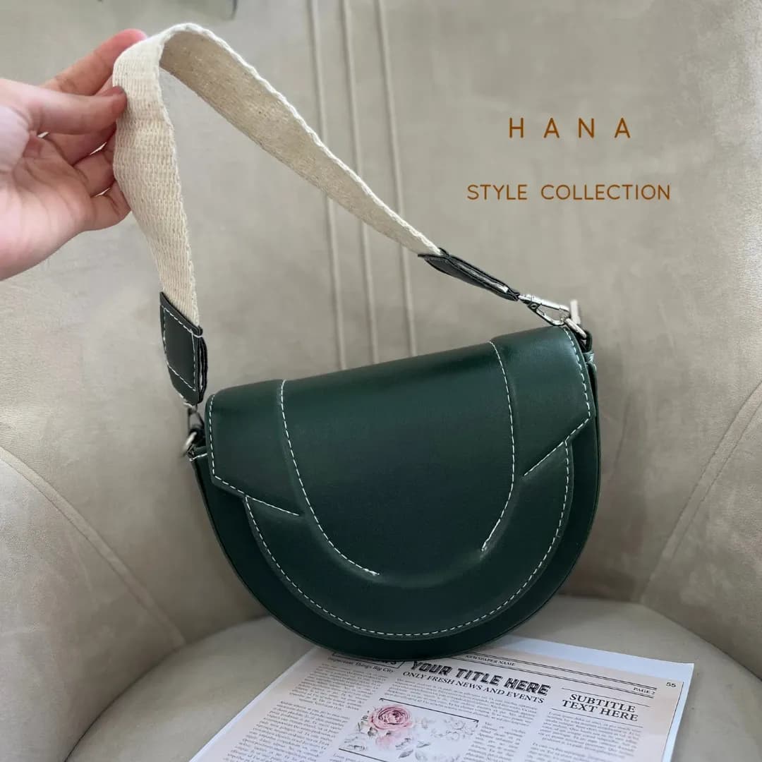کیف نیم گرد چرمی — تصویر ۳