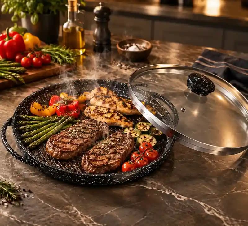 تابه گریل دو طرفه مدل دایره — تصویر ۲