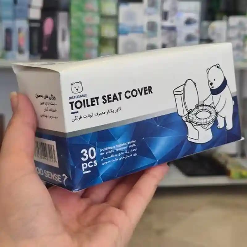 کاور نایلونی توالت فرنگی 30 عددی toilet seat cover — تصویر ۳