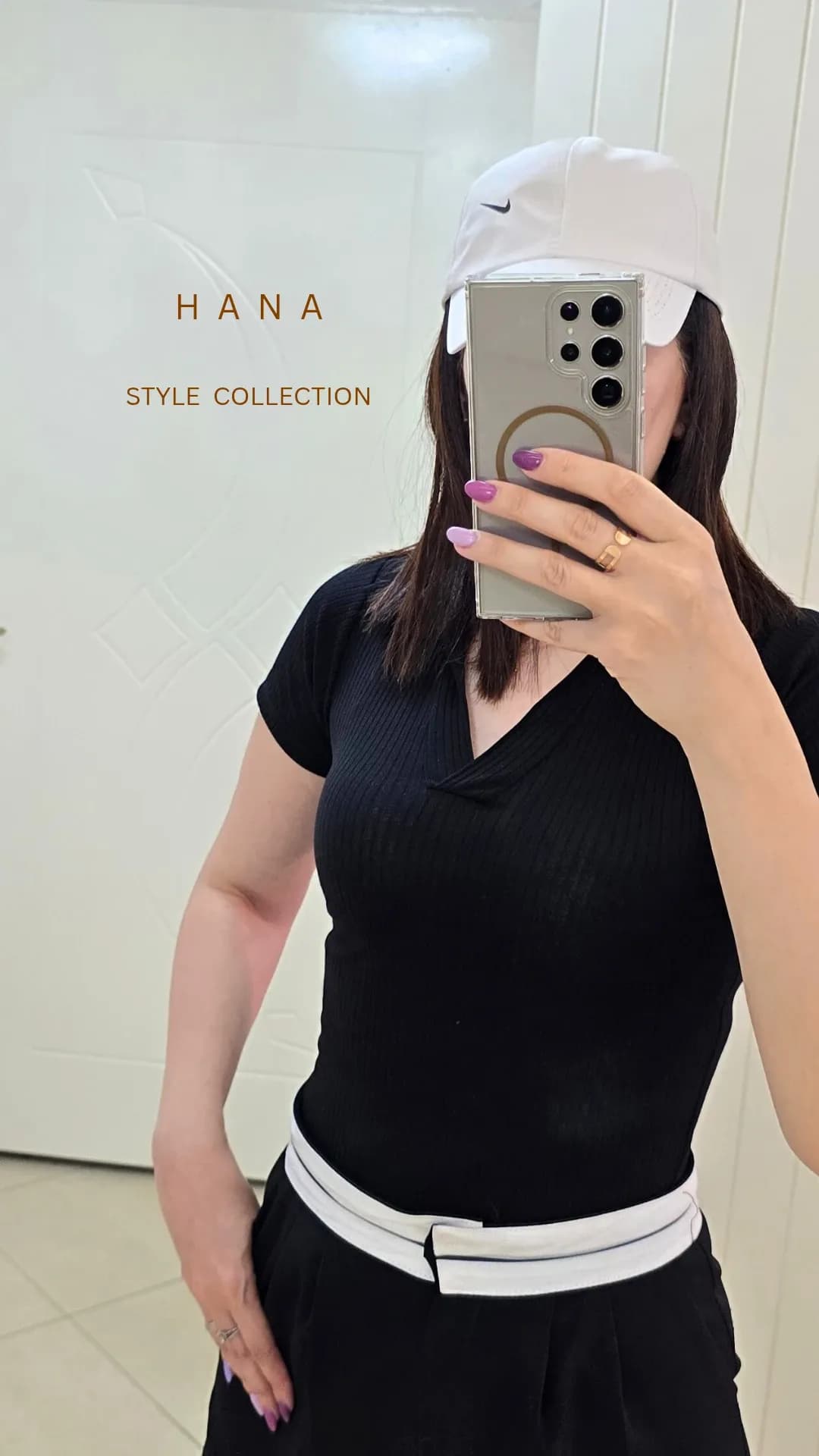 تیشرت کراپ یقه شکاری — تصویر ۷