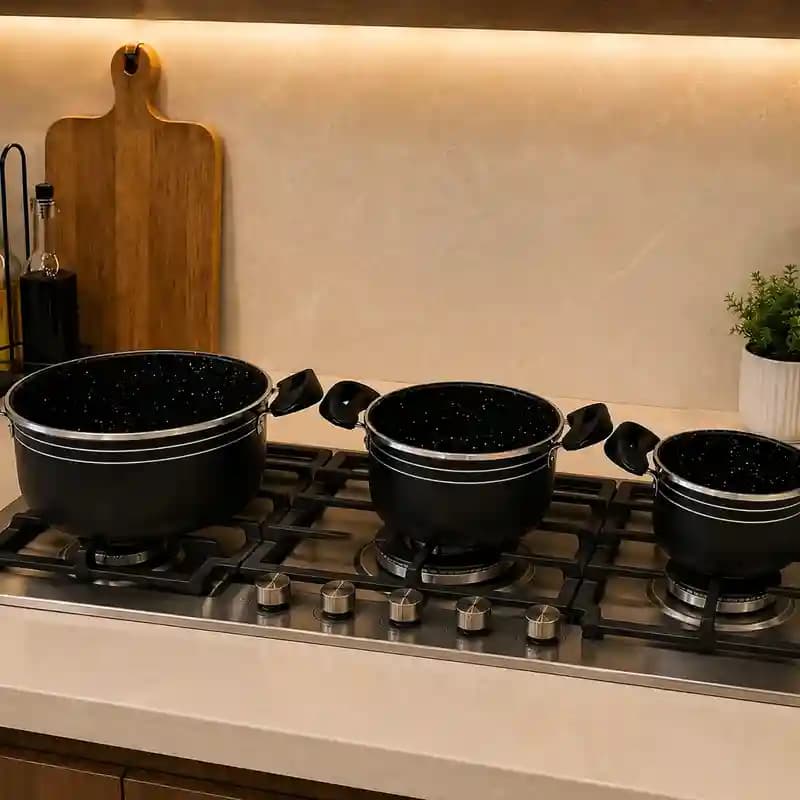 سرویس قابلمه سه تایی تفلون solina