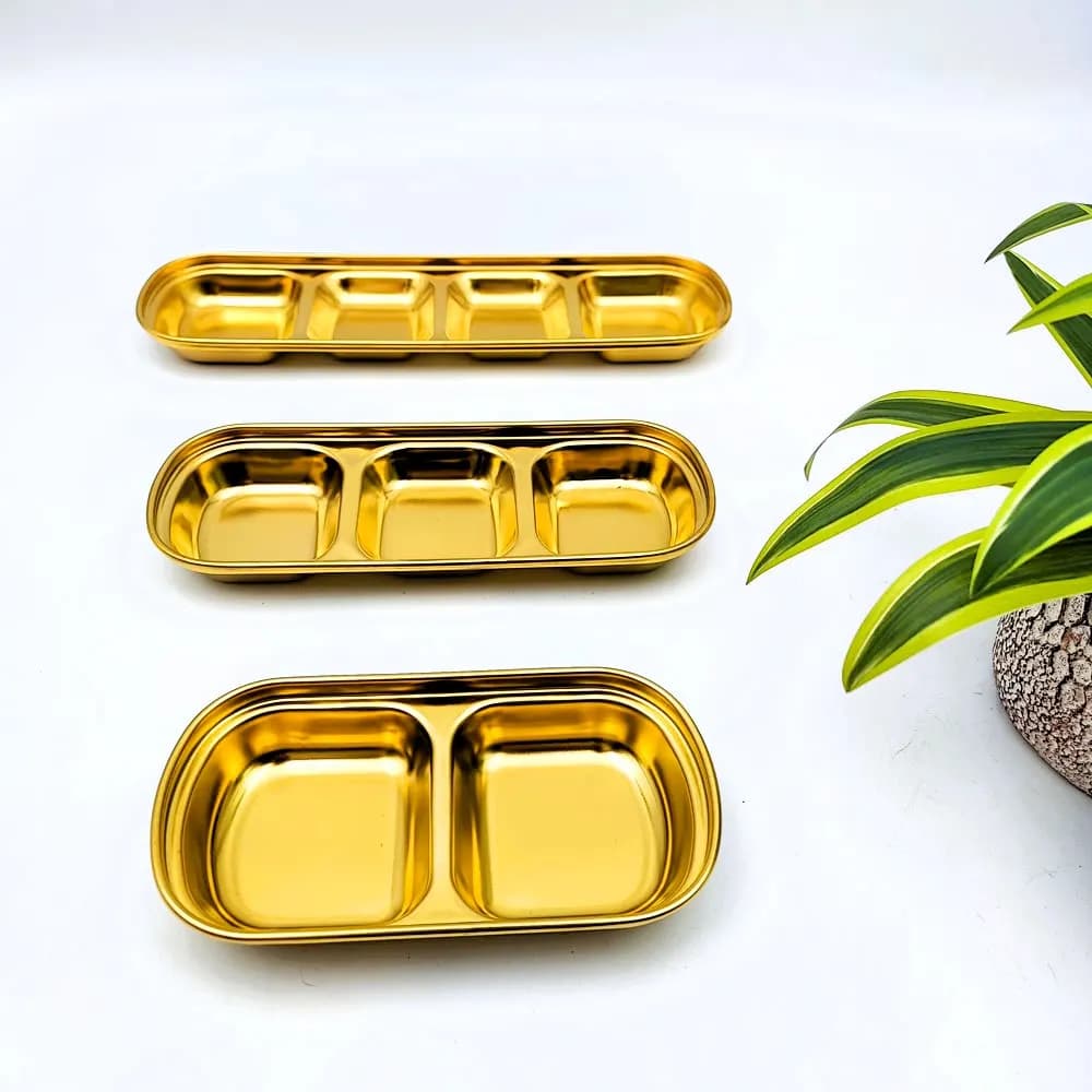 اردوخوری استیل طلایی مربع یونیک پلاس