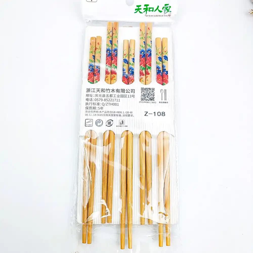 چاپستیک چوبی 2عددی وارداتی کد Z-11 — تصویر ۳
