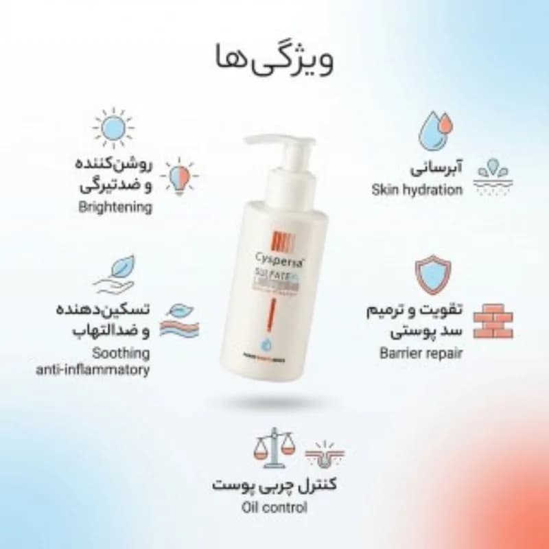 ژل شست و شو صورت روشن کننده سیسپرسا حجم 150 میلی لیتر — تصویر ۶