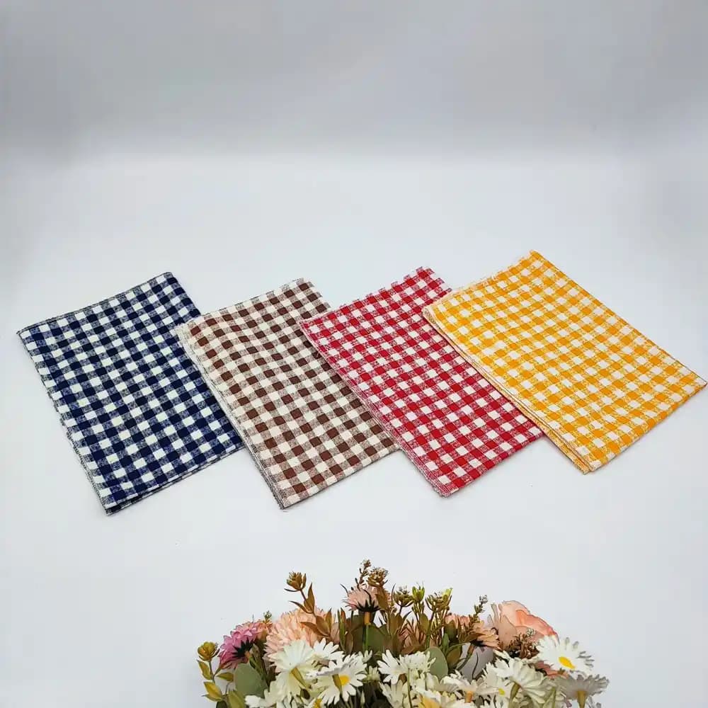 دستمال طرح چهارخانه بسته3عددی — تصویر ۳