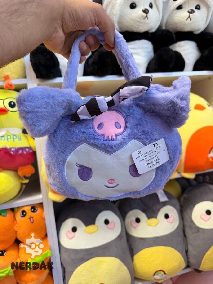 کیف دستی پولیشی کاراکتر مای ملودی (Kuromi) رنگ بنفش کد 95866 — تصویر ۳