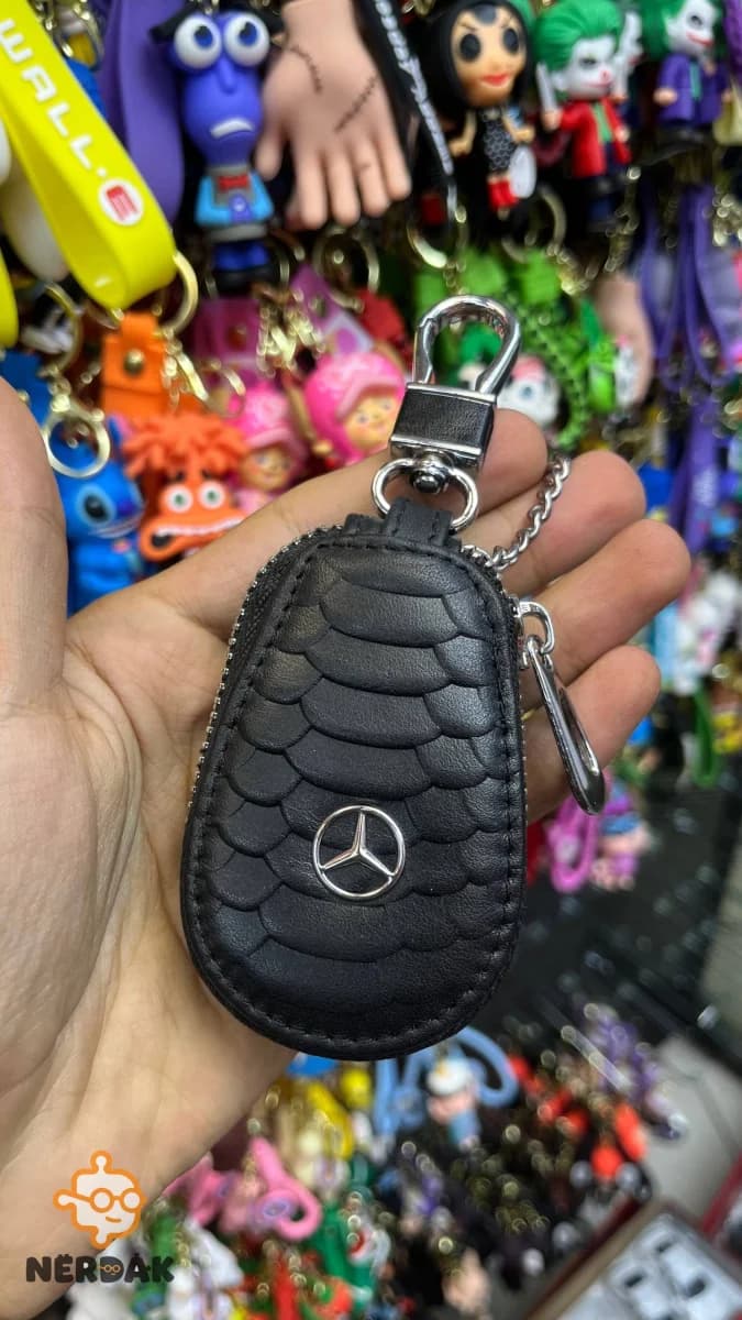 کاور ریموت کی‌لس چرمی پوست ماری مرسدس بنز – مشکی کد 92082 — تصویر ۲