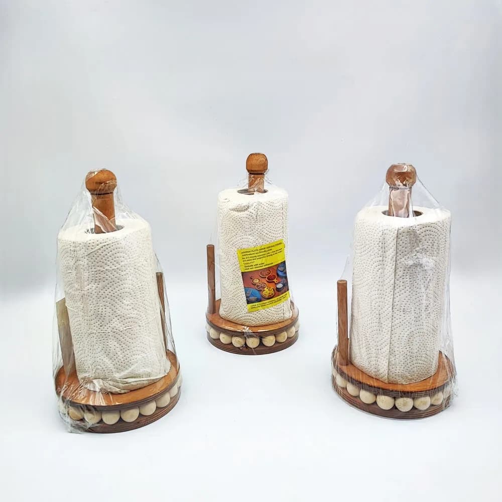 جا دستمال رولی چوبی مهره دار