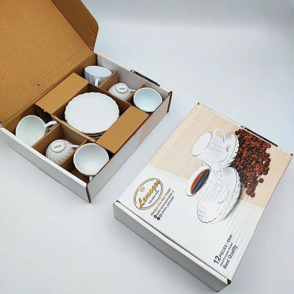 ست فنجان قهوه خوری لب طلای لمون — تصویر ۳
