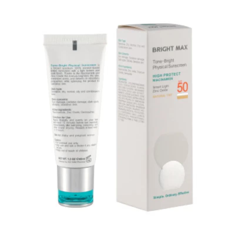 ضد آفتاب فیزیکال رنگی برایت مکس مدل Tone Bright با SPF 50 حجم 40 میلی لیتر — تصویر ۵