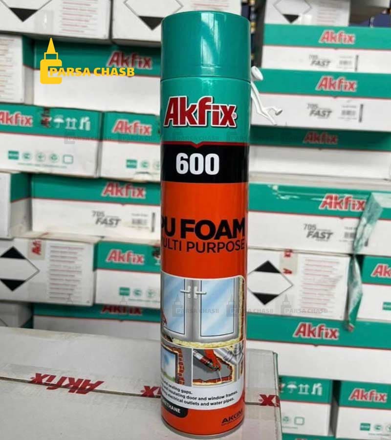 اسپری فوم پلی یورتان آکفیکس Akfix 600 شلنگی | اسپری فوم Polyurethane اصل ترکیه آکفیکس 600 — تصویر ۲