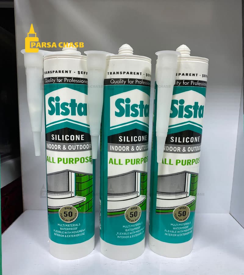 چسب سیلیکون همه کاره سیستا شفاف 320 گرم | نمایندگی Sista سیلیکون شفاف ALL PURPOSE — تصویر ۳