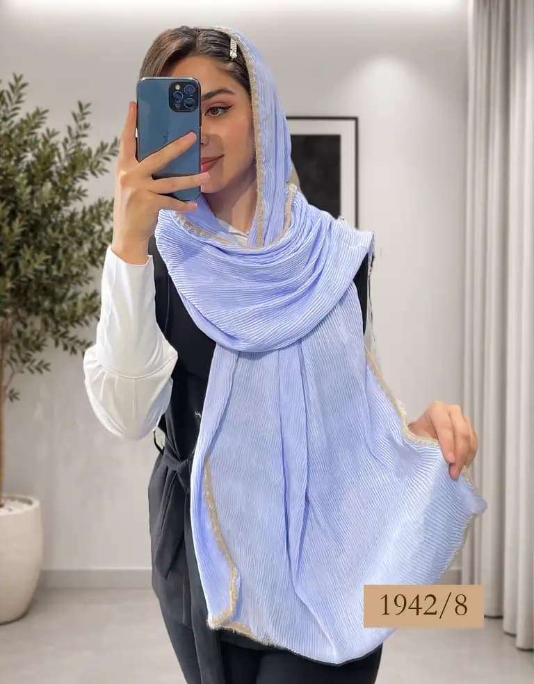 شال برشکا نخی ساده کد 1942 — تصویر ۳