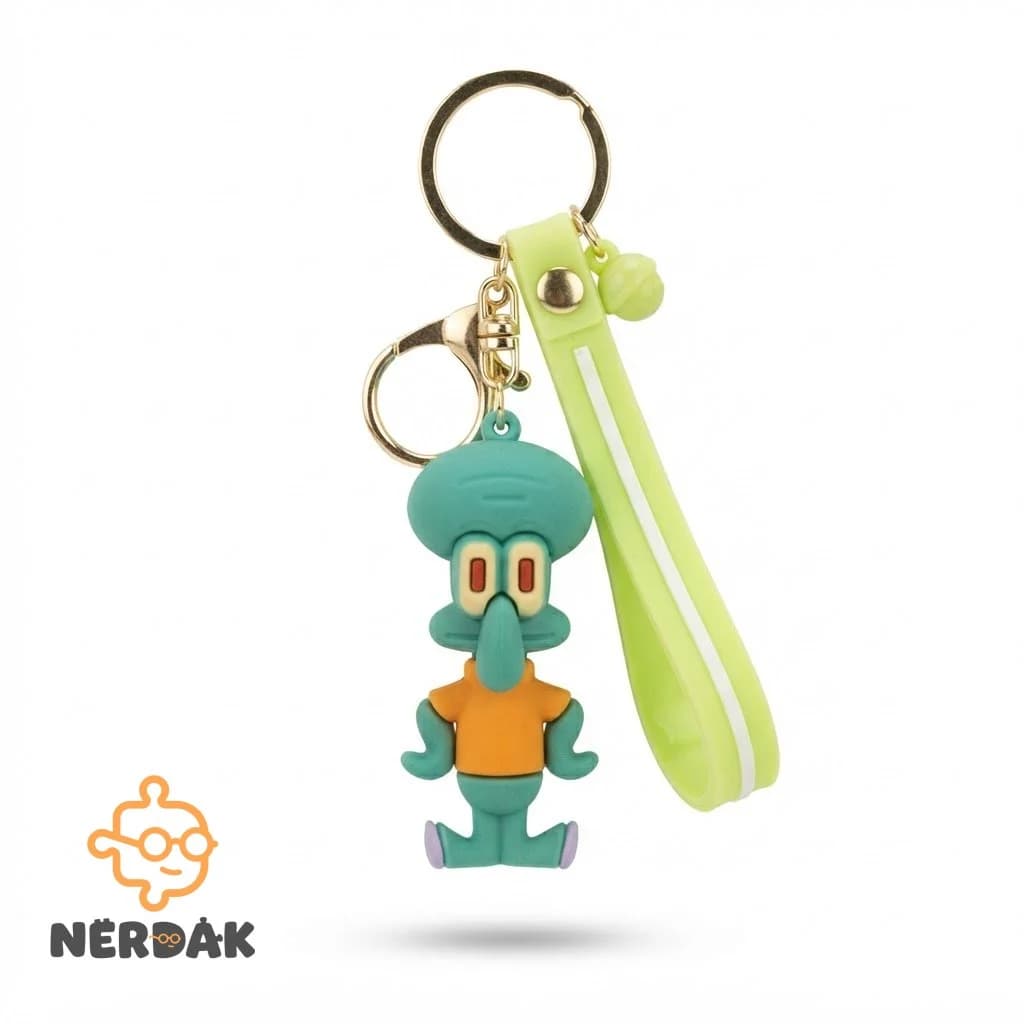 جاسوییچی سیلیکونی اختاپوس (Squidward) رنگ فیروزه‌ای و نارنجی کد 31418