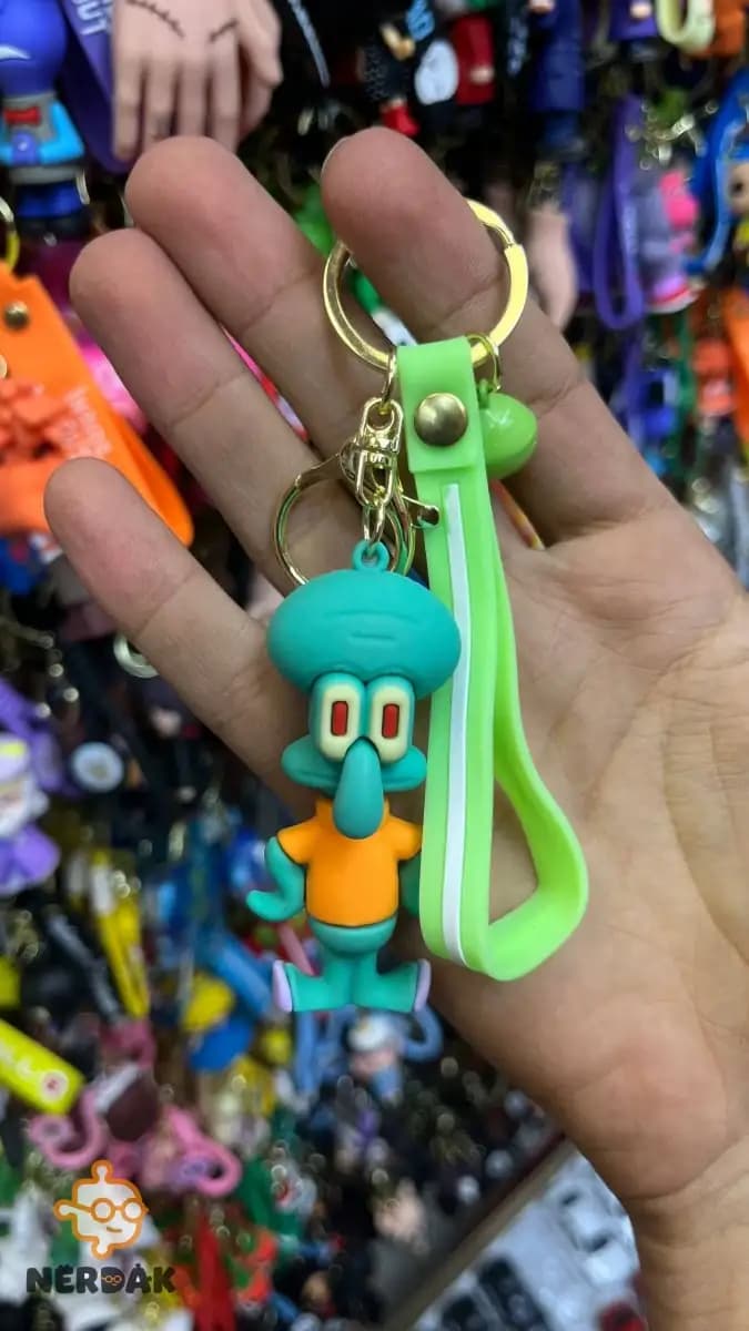 جاسوییچی سیلیکونی اختاپوس (Squidward) رنگ فیروزه‌ای و نارنجی کد 31418 — تصویر ۲