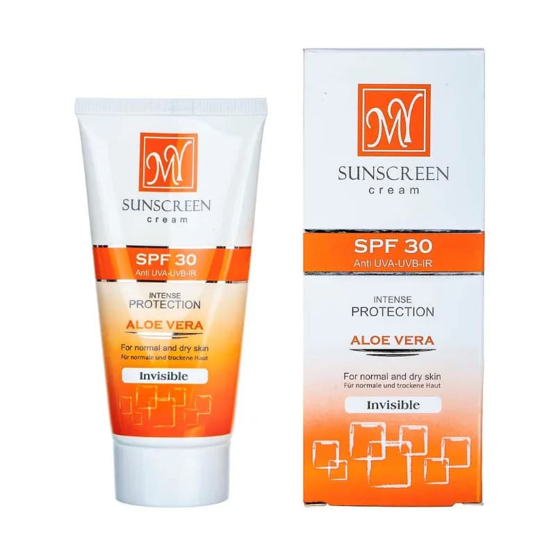 کرم ضد آفتاب بی رنگ آلوئه ورا مای مناسب پوست خشک SPF30 حجم ۵۰ میل — تصویر ۲