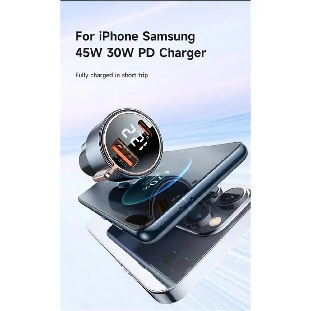 شارژر فندکی مک دودو 75 وات مدل CC-3690 | شارژر سریع دو پورت USB-C و USB-A — تصویر ۵