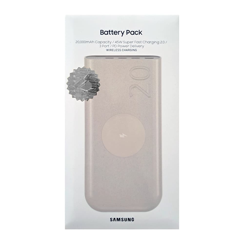 پاوربانک 20000 وایرلس 45 وات سامسونگ | شارژر همراه سه پورت USB-C با شارژ سریع Super Fast Charging — تصویر ۵