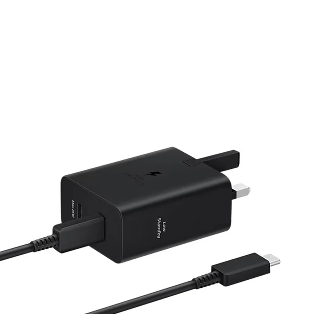 شارژر 50 وات سامسونگ با کابل 1.8 متری اورجینال چین | شارژر دو پورت USB-C با فناوری Super Fast Charging — تصویر ۴
