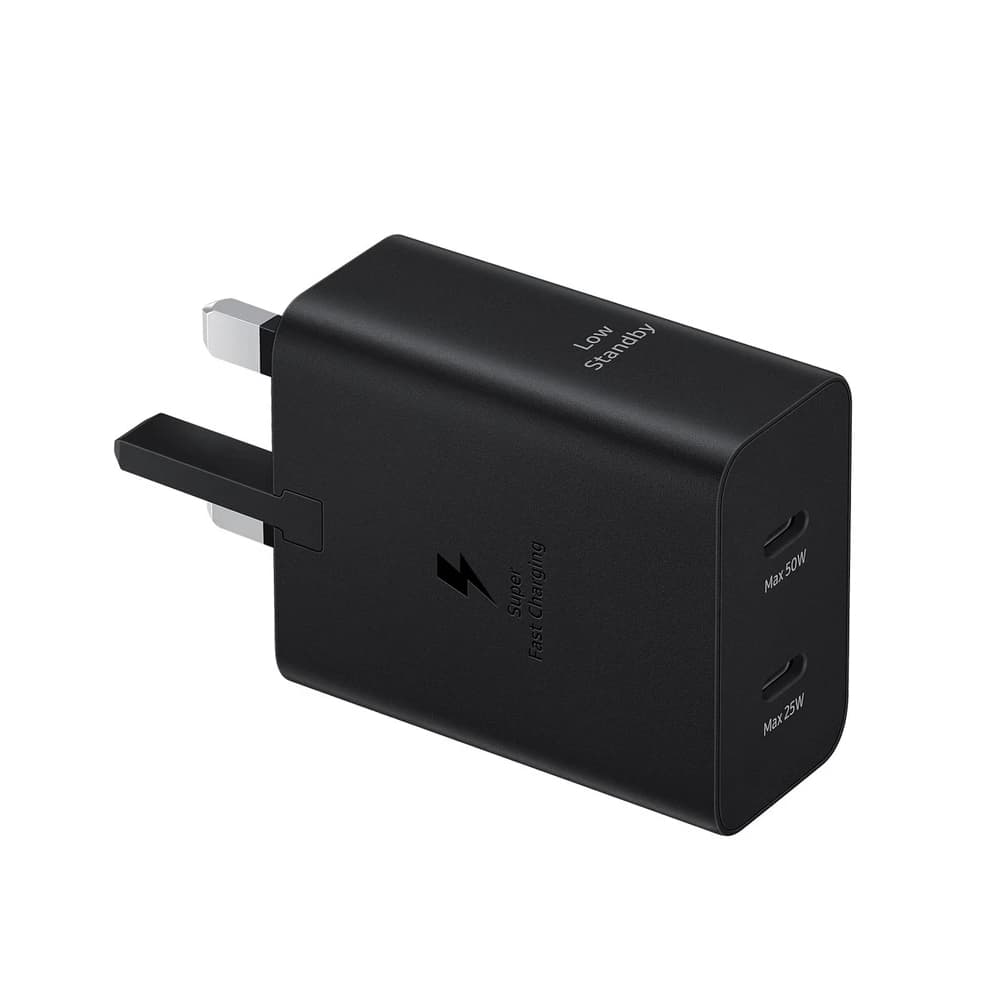شارژر 50 وات سامسونگ با کابل 1.8 متری اورجینال چین | شارژر دو پورت USB-C با فناوری Super Fast Charging — تصویر ۵