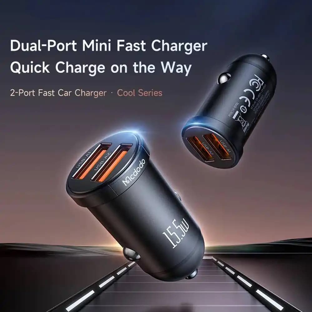شارژر فندکی 15.5 وات مک دودو مدل CC-295 | شارژر خودرو دو پورت USB — تصویر ۳