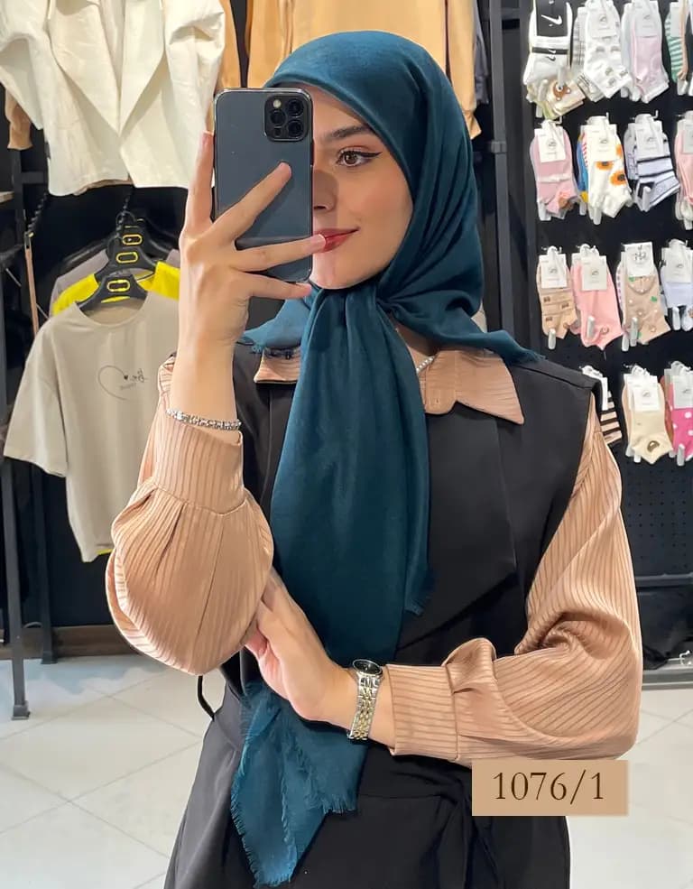 روسری نخی ساده 100 پرزی — تصویر ۶