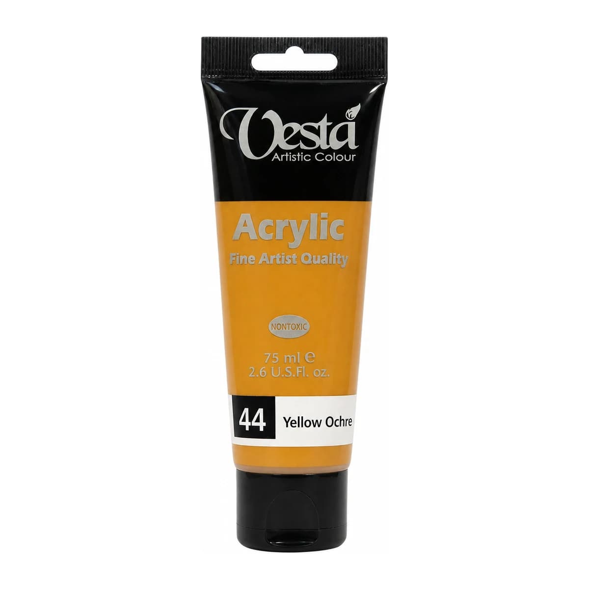 رنگ اکریلیک وستا مدل Yellow Ochre کد 44 حجم ۷۵ میلی‌لیتر