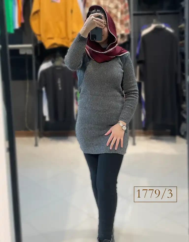 بلوز بافت بلند کد 1779 — تصویر ۳