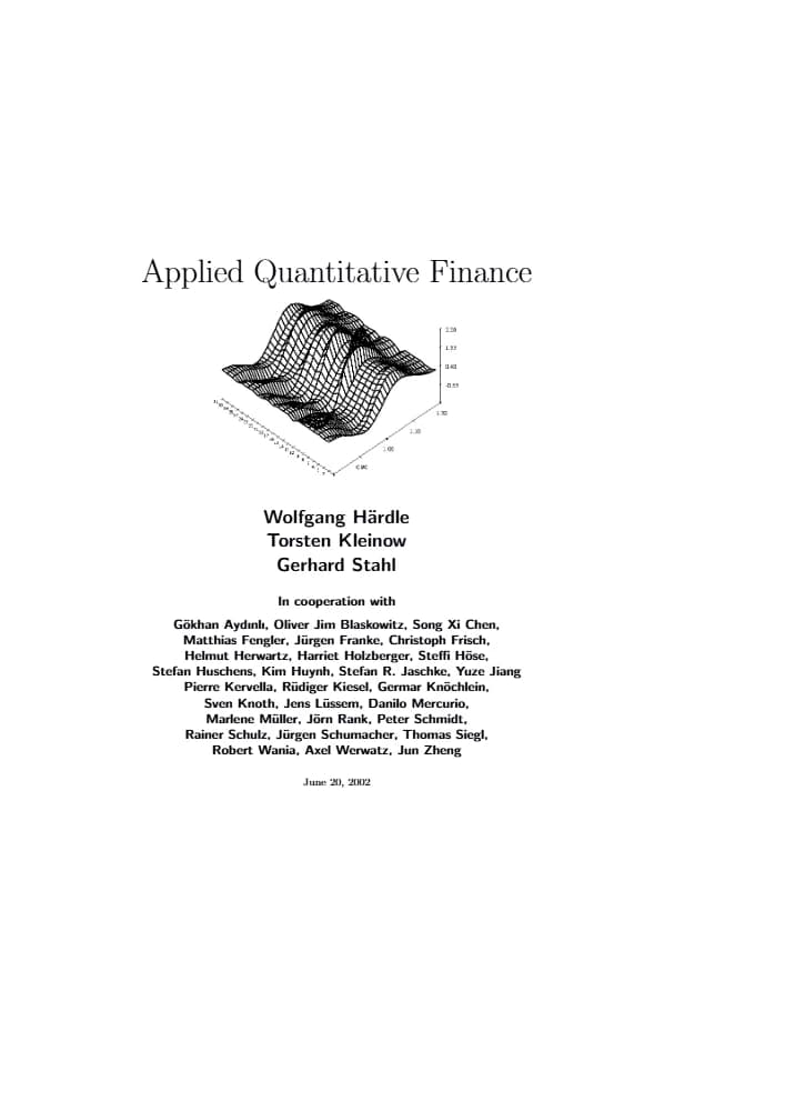 کتاب Verlag Applied Quantitative Finance (مالی کمی کاربردی) نسخه انگلیسی PDF | گِرهارد اشتال,تُرستن کلاینُو, وُلفگانگ هِردل