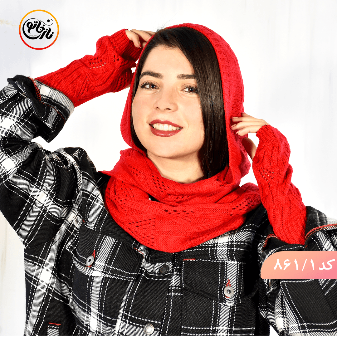 شال و کلاه شنل قرمزی کد 861 — تصویر ۲