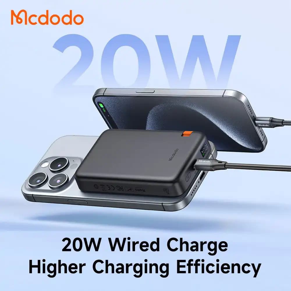 پاوربانک 10000 مک دودو | مدل MC-1461 با شارژر بیسیم مخصوص آیفون و اپل واچ — تصویر ۵