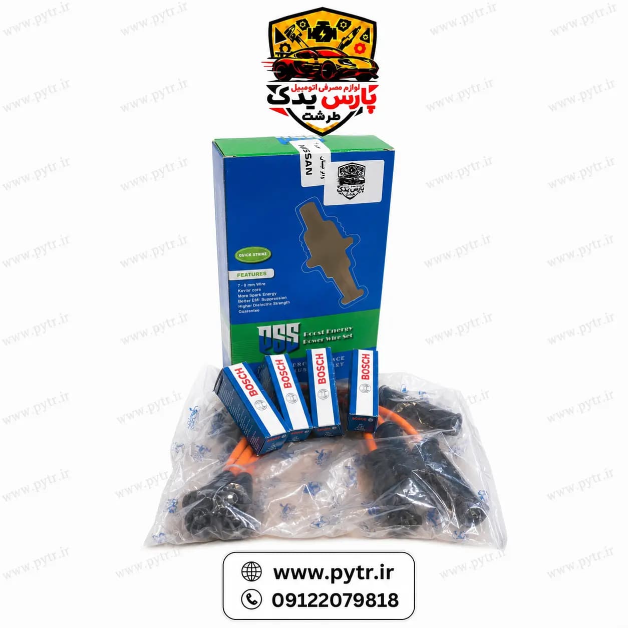 پک شمع و وایر شمع تقویتی مدل یورو4 مناسب برای نیسان وانت(زامیاد) بسته 4 عددی