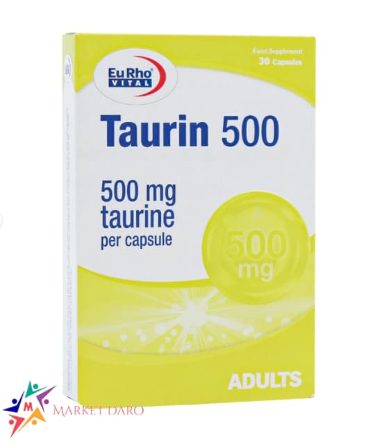 کپسول تائورین یوروویتال 500 میلی گرم بسته 30 عددی