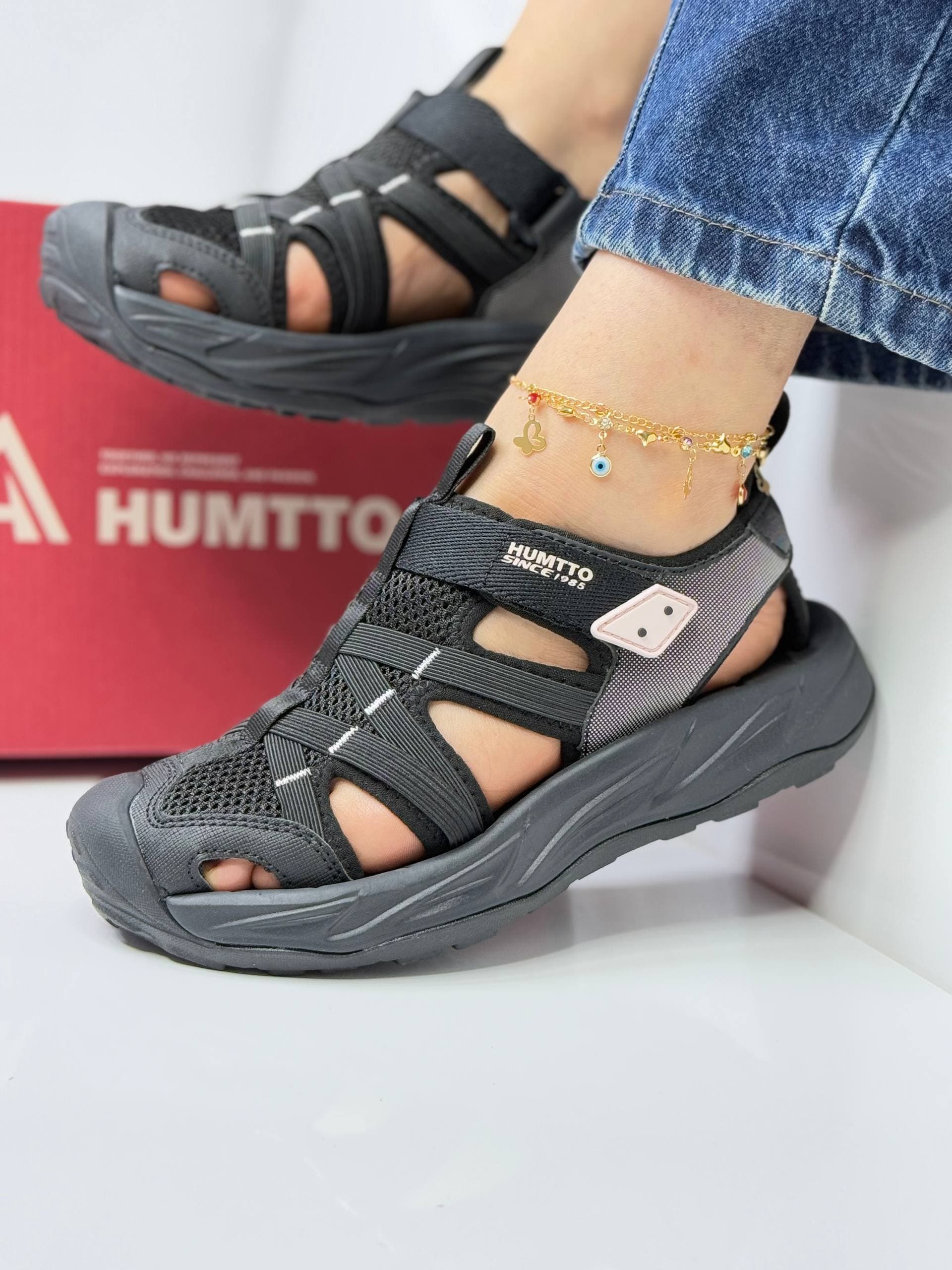 صندل پیاده روی هامتو زنانه مشکی صورتی black pink Hamto Women’s Walking Sandals