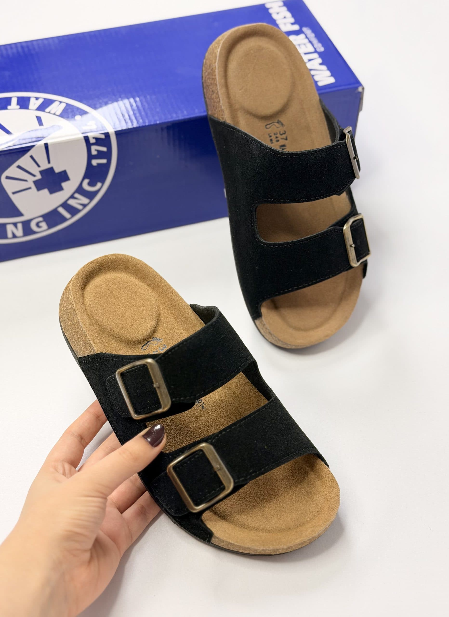 صندل دو سگک مشکی black double buckle sandals