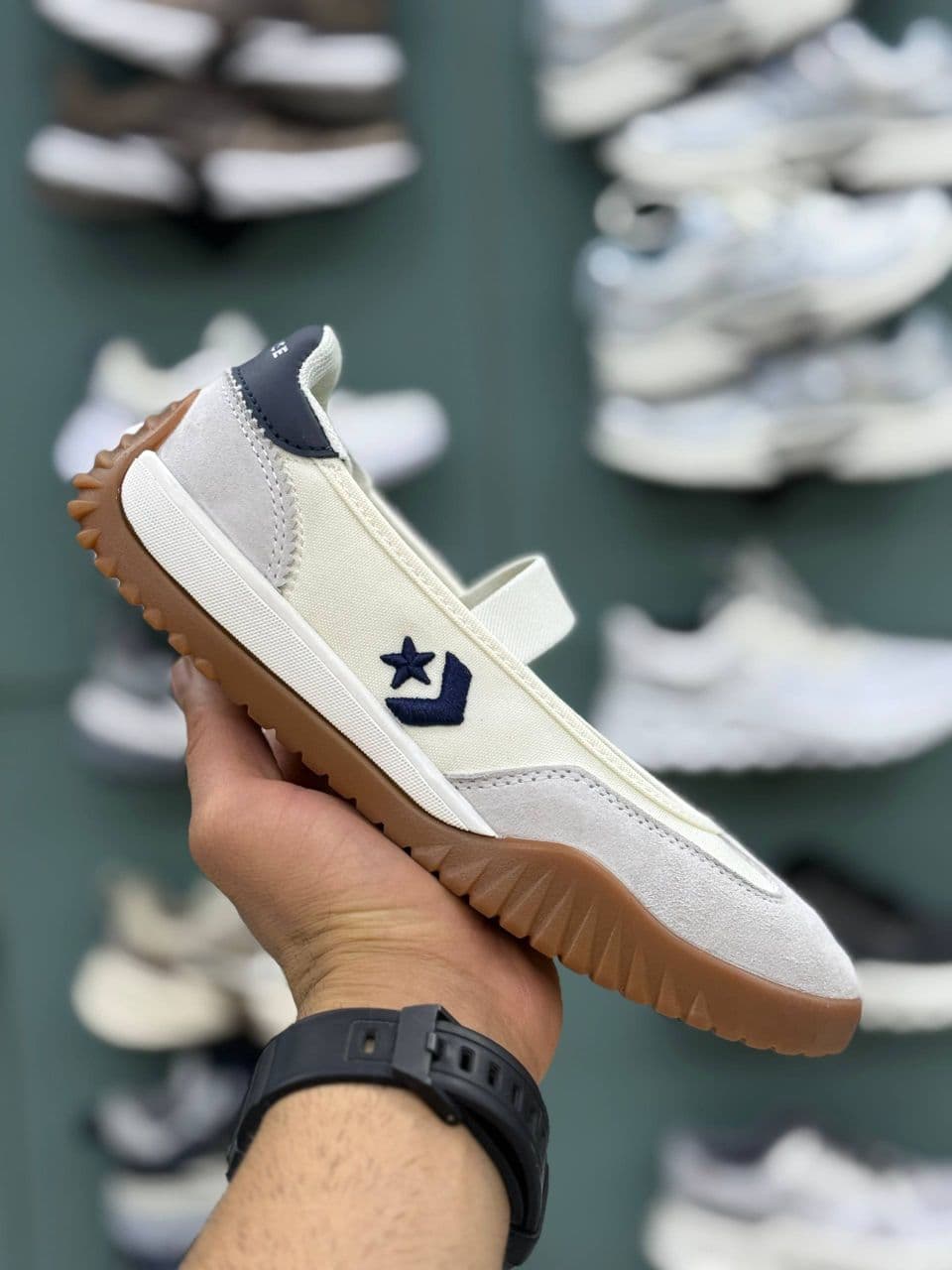 کفش کانورس سفید مشکی white black Converse Run Star Trainer