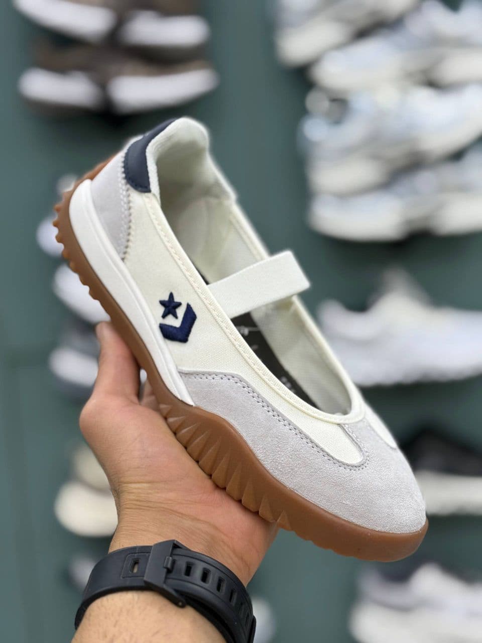 کفش کانورس سفید مشکی white black Converse Run Star Trainer — تصویر ۲