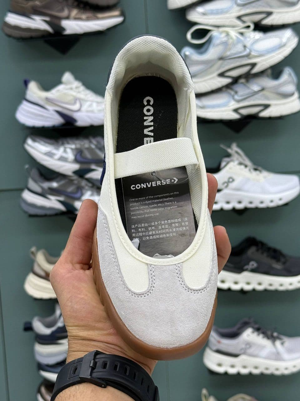 کفش کانورس سفید مشکی white black Converse Run Star Trainer — تصویر ۴