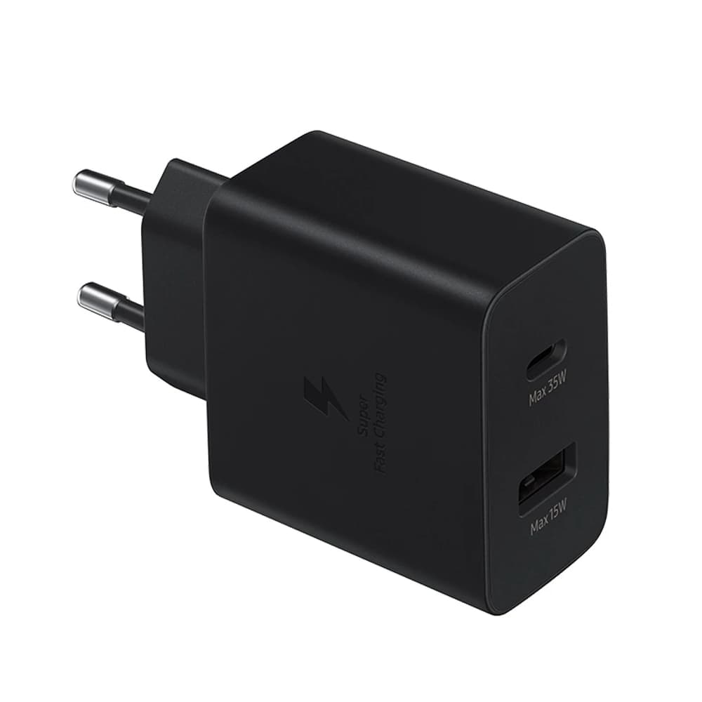 آداپتور ۳۵ وات سامسونگ اورجینال شرکتی | شارژر سریع دو پورت USB-C و USB-A مناسب گوشی و تبلت — تصویر ۲