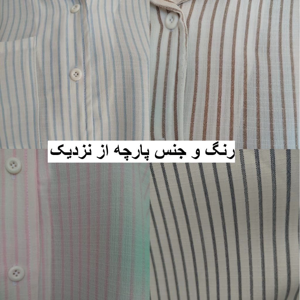 شومیز لنین زارا یقه مراکشی گره ای خط ریز – کد 79 — تصویر ۸