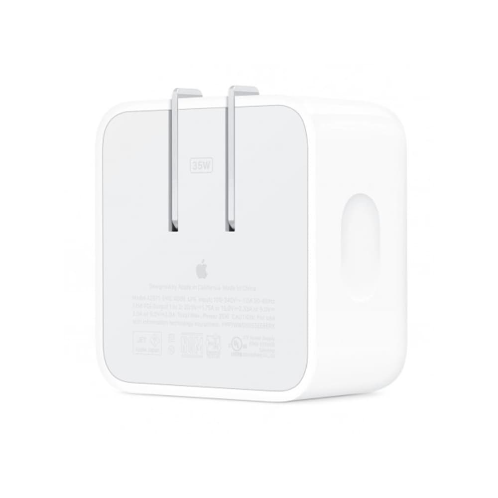 آداپتور ۳۵ وات اپل اورجینال چین | شارژر USB-C دو پورت مخصوص آیفون، آیپد و مک بوک — تصویر ۳