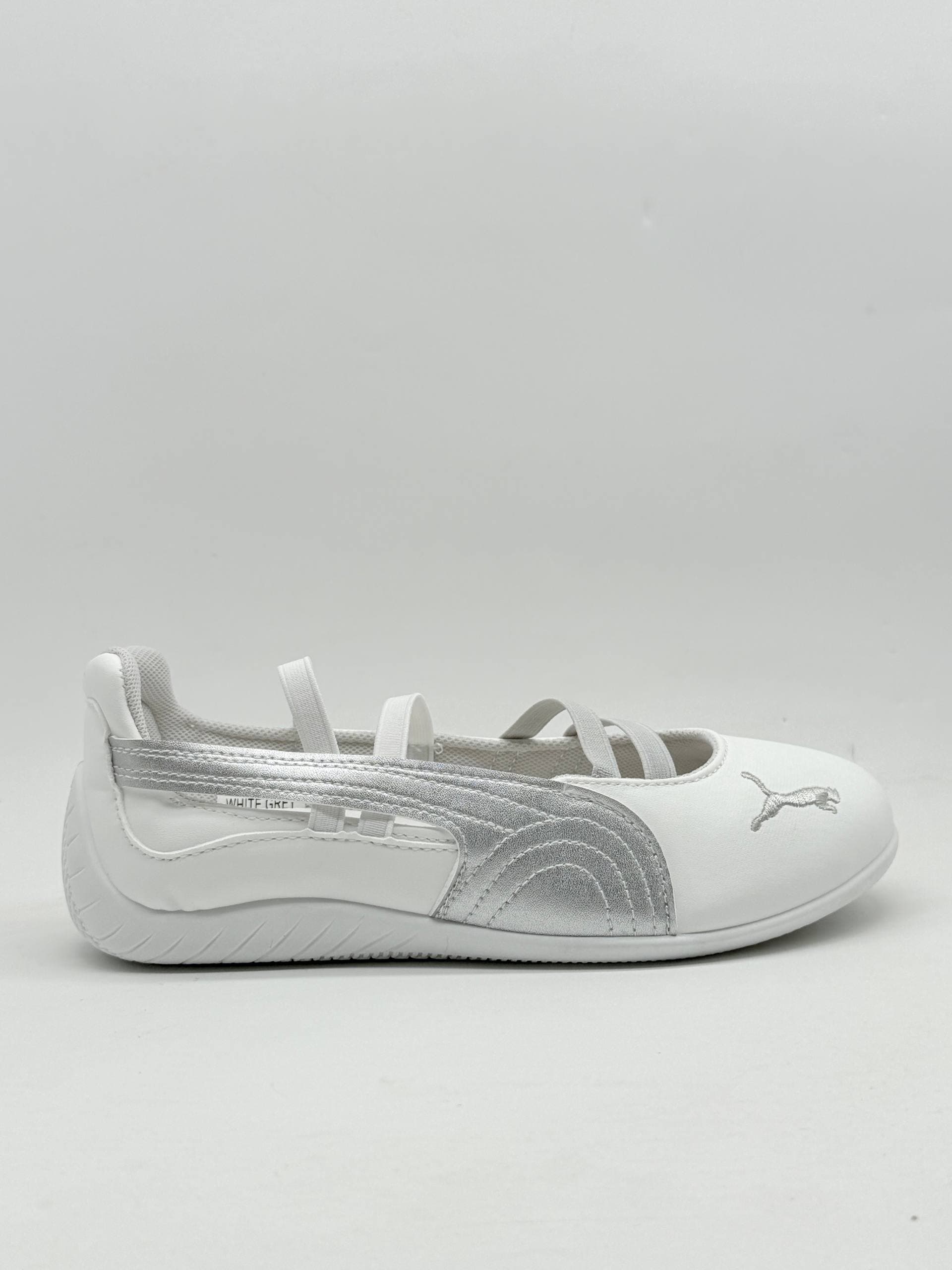 کفش پوما بالرین سفید خاکستری Puma ballerina shoes white gray