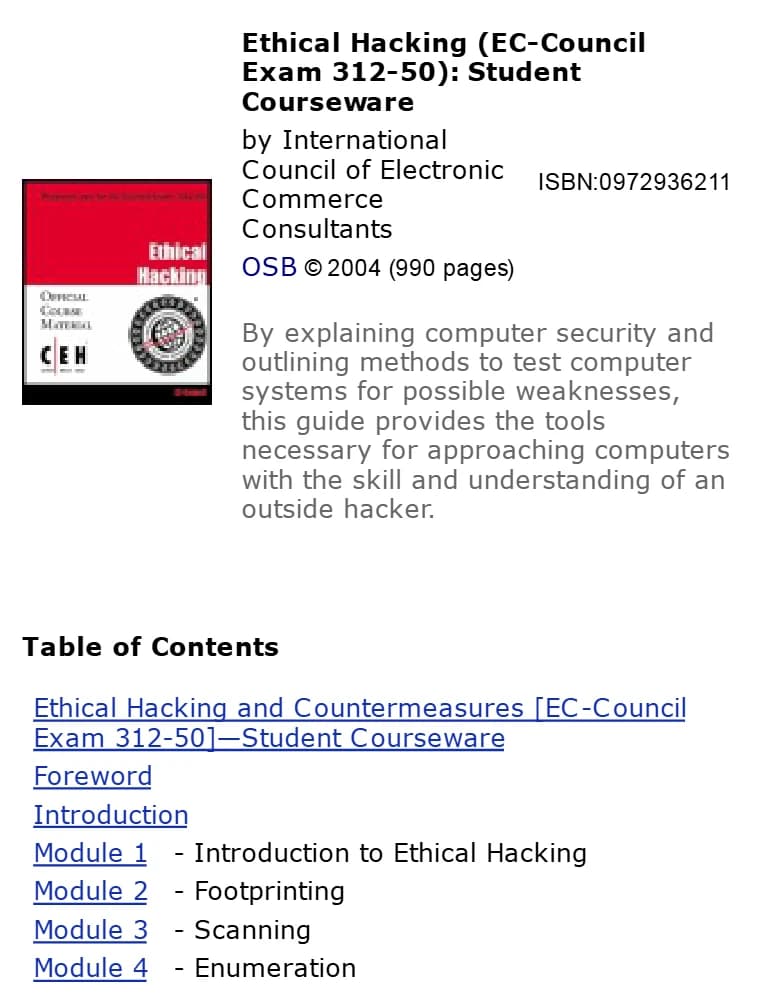 کتاب Ethical Hacking and Countermeasures [EC-Council Exam 312-50] (هک اخلاقی و مقابله با آن [آزمون EC-Council 312-50]) نسخه انگلیسی PDF | International Council of Electronic Commerce Consultants