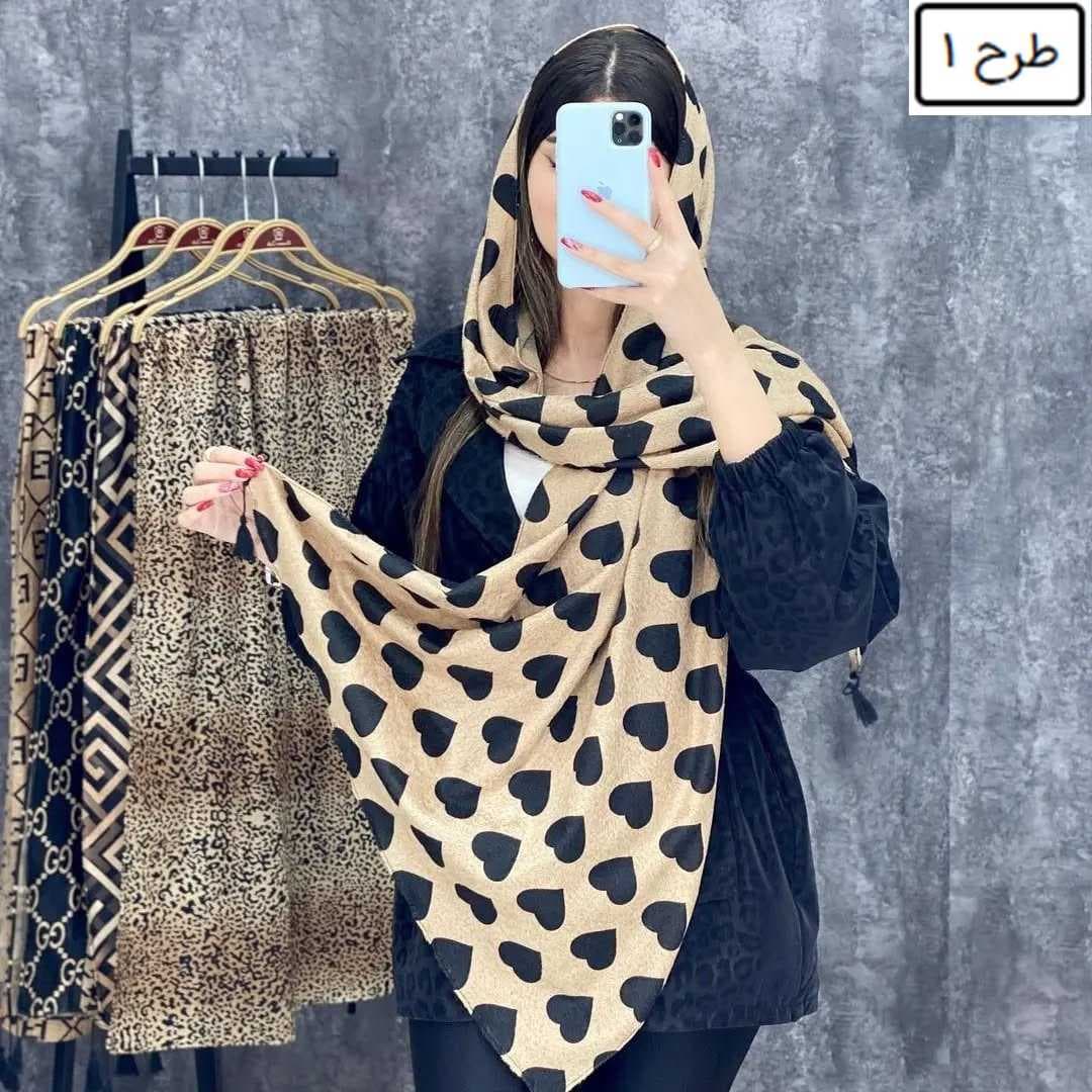 شال موهر مخمل مشکی – کد 44 — تصویر ۲