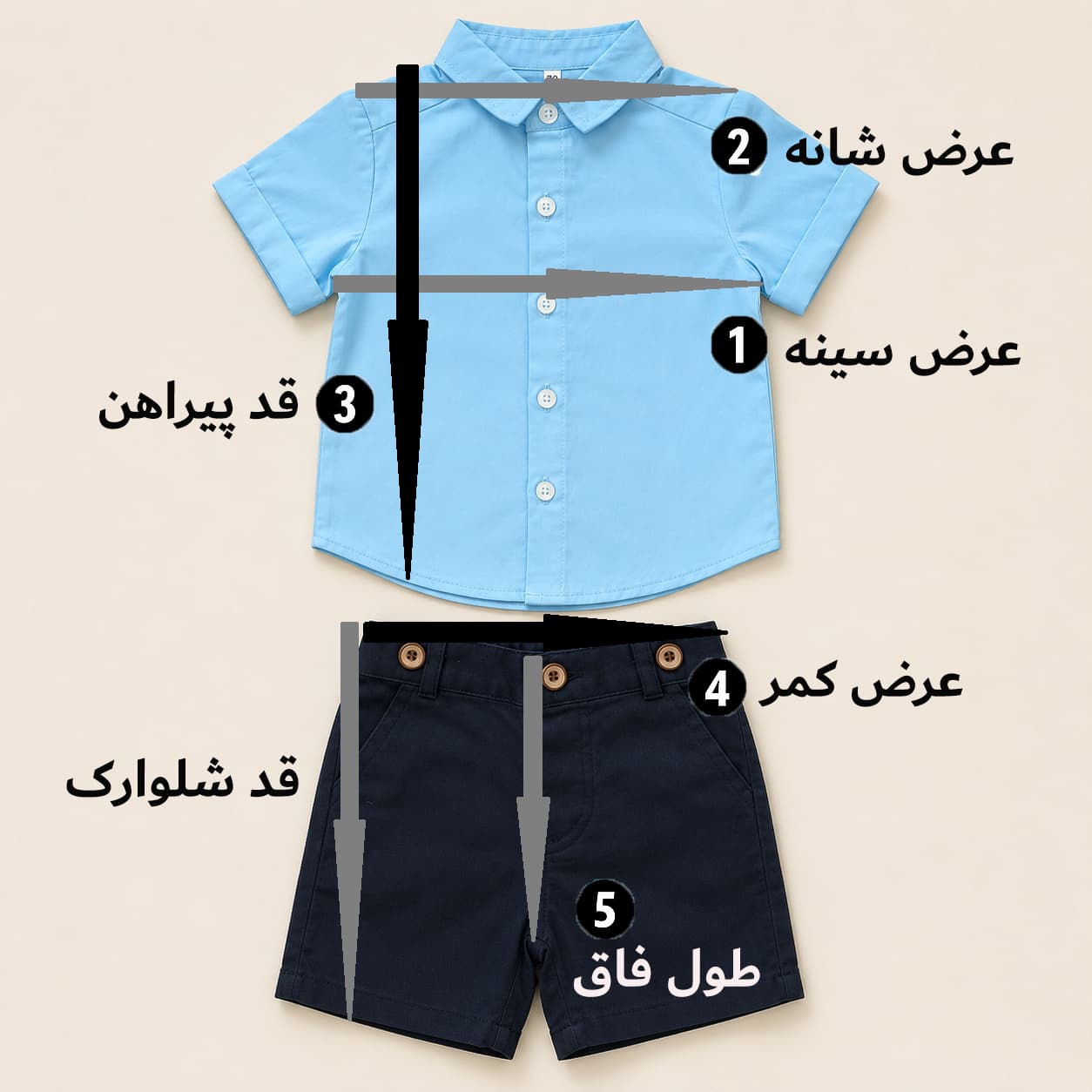 پیراهن شلوارک ساسبندی پسرانه وارداتی | ست مجلسی پاپیون‌دار کودک — تصویر ۴